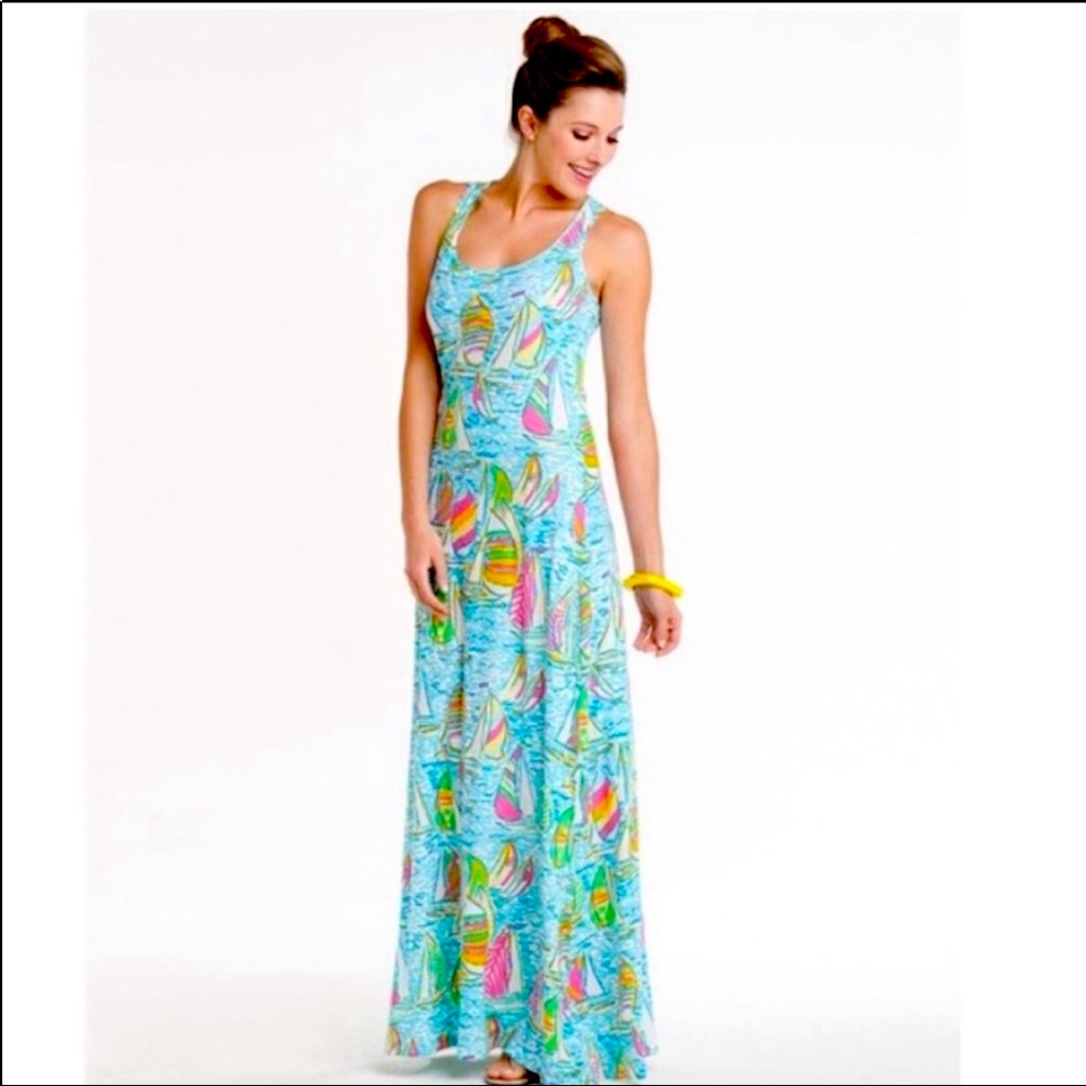 Lilly Pulitzer You Gotta Regatta Racer Back Maxi Dress